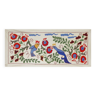 Hand-knotted rug, vintage Turkish rug 44x96 cm