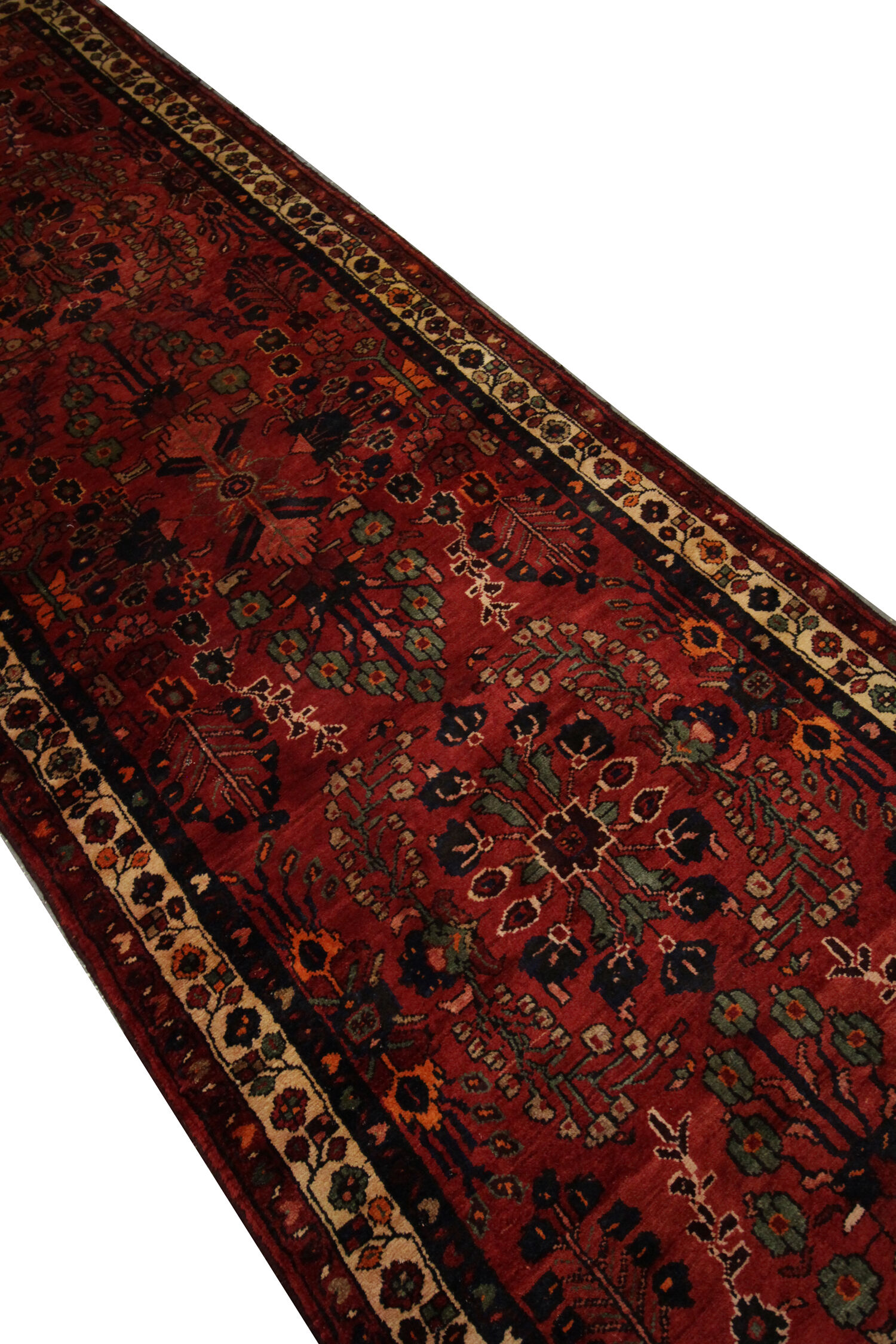 Tapis traditionnel persan vintage Long tapis en laine tissée à la main 110x350cm