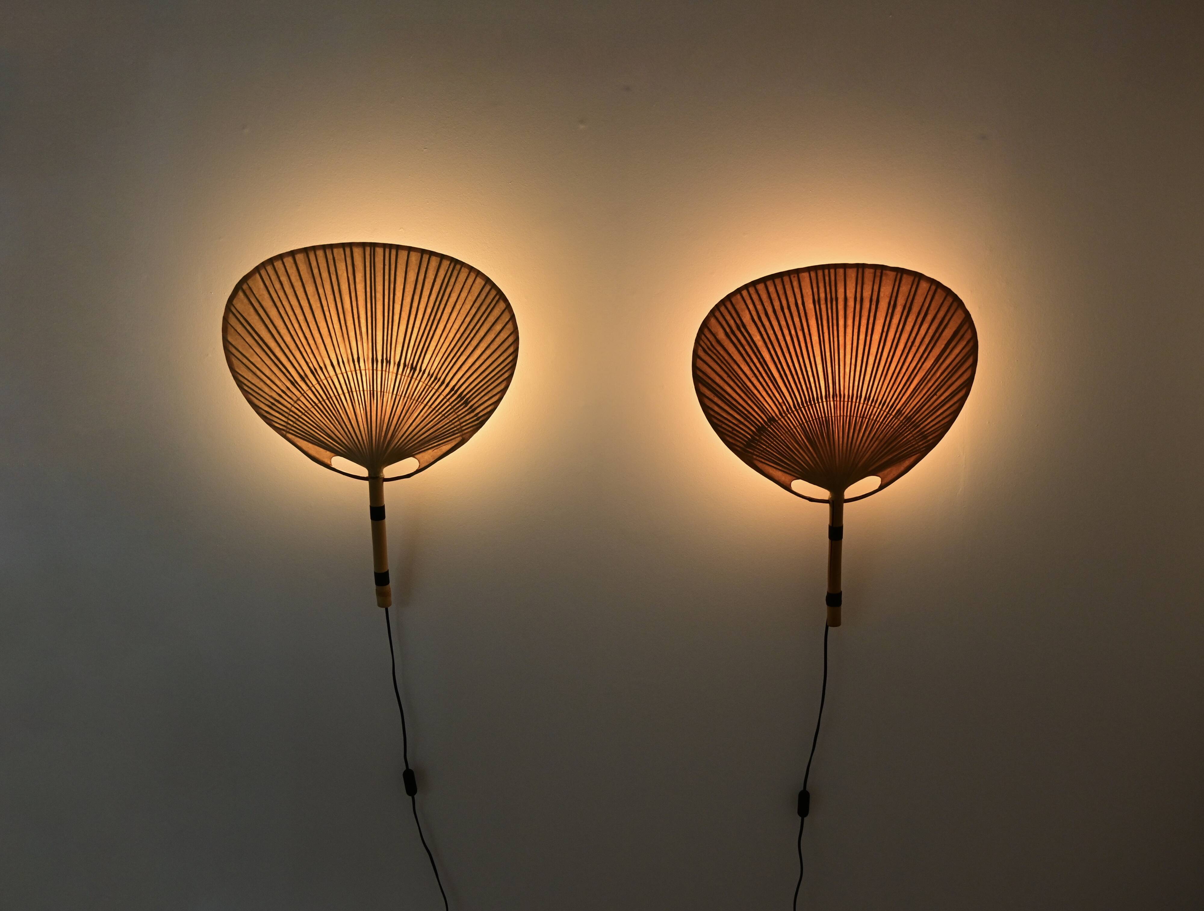 Pair of wall sconces "Uchiwa" by Ingo Maurer for M Design, years