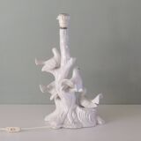 Vintage Italian ceramic table lamp with doves.