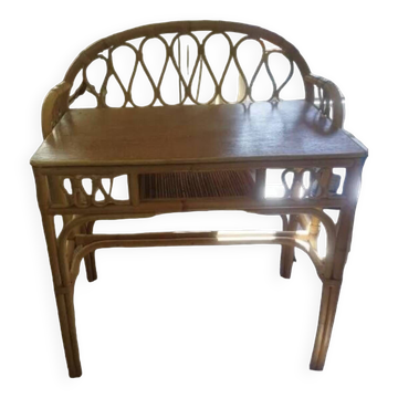 Bureau rotin osier années 60/70