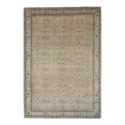 1970s Vintage Turkish Oushak Handmade Wool Cotton Brown Area Rug 193x275