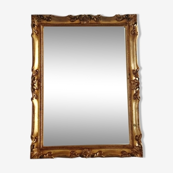 Miroir ancien doré biseauté 82x62