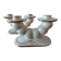 Pair of cream ceramic candlesticks with gold trim circa 1930-1950