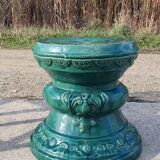 Chinese garden stool ceramic green glaze stoneware