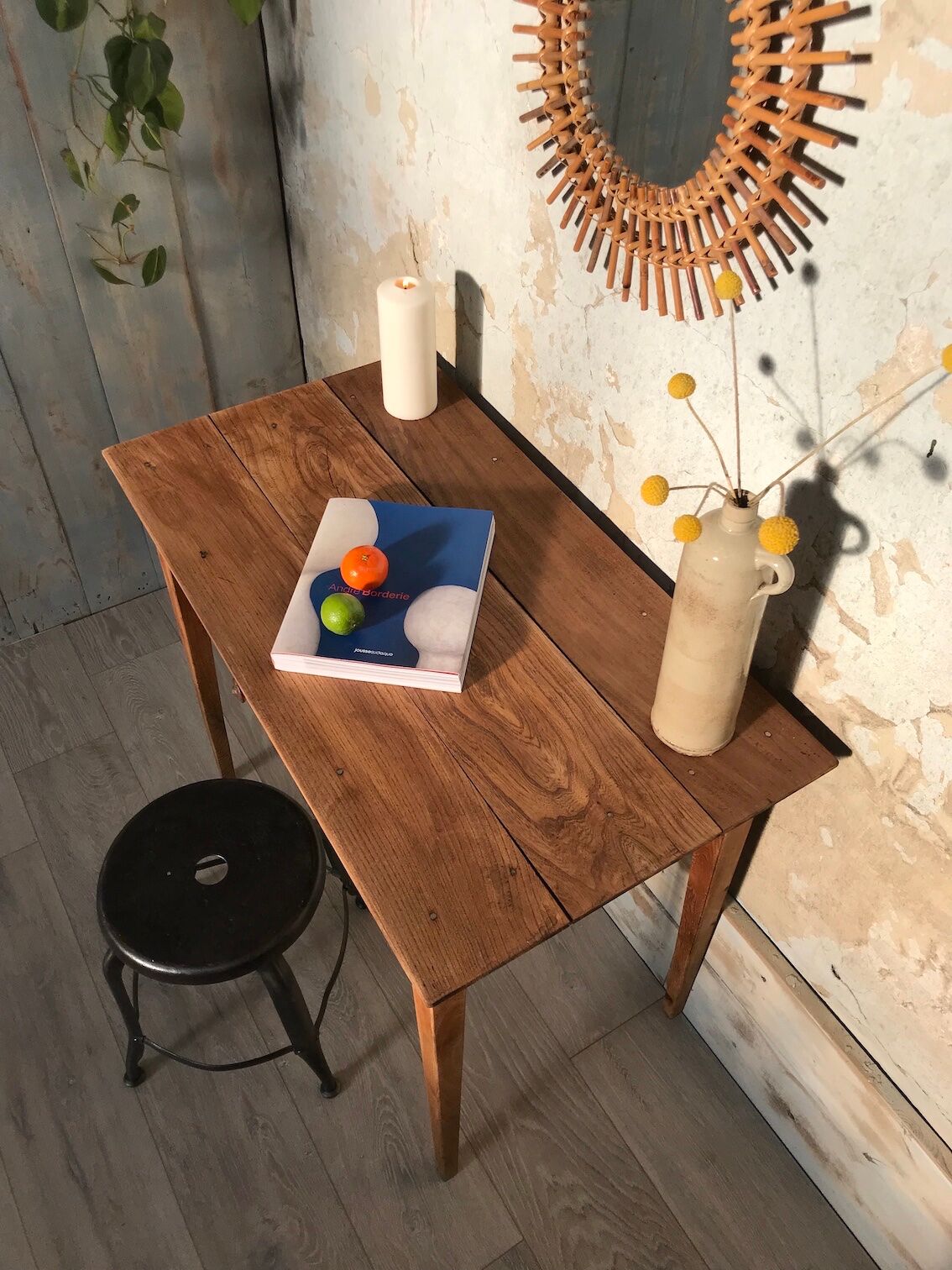 Table d'appoint esprit table de ferme