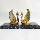 Book-clamps swans art deco