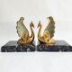 Book-clamps swans art deco