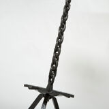 Foor lamp signed Jacques Vidal wrought iron dated 1967