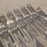 12 silver-plated metal cake forks Liberty Grand Prix