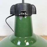 Industrial Green Enamel Factory Pendant Lamp, 1960s
