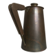 Modernist Italian pitcher design from the 1960s in patinated wood and metal.