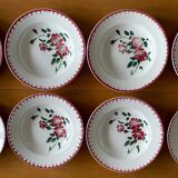 8 antique deep plates in Sarreguemines earthenware.