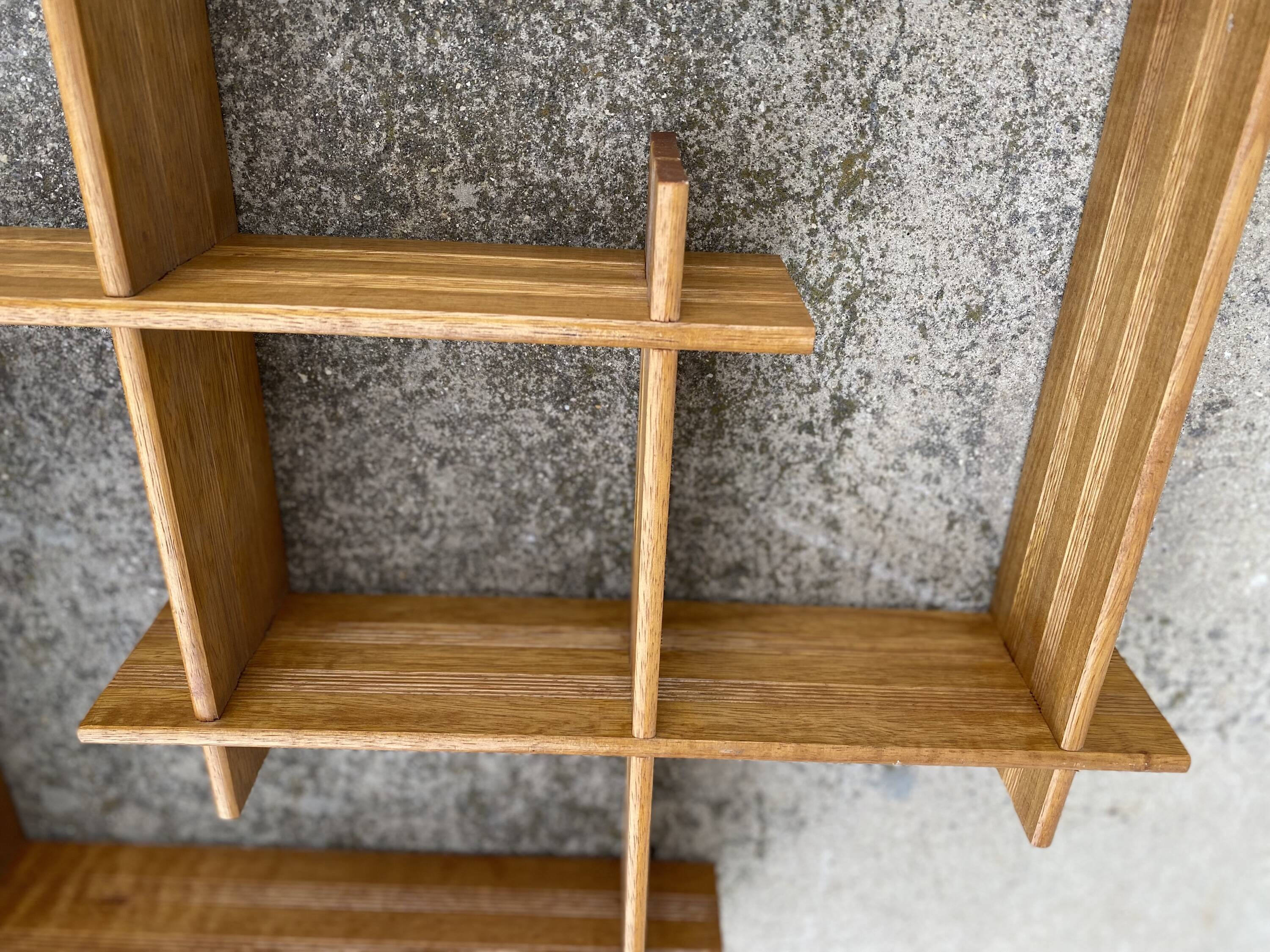 Small vintage modernist asymmetrical wall shelf 1980