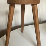 Wooden stool tripod hollow seat 1960