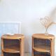 Pair of wicker bedside tables circa the 1970s.