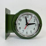 Vintage green citizen double-sided navy wall clock, 1980s