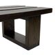 Minimalist vintage sofa design in wengé wood solid slatted bench