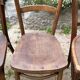 Set of 8 vintage bistro chairs, 50s, 60s, dark oak.