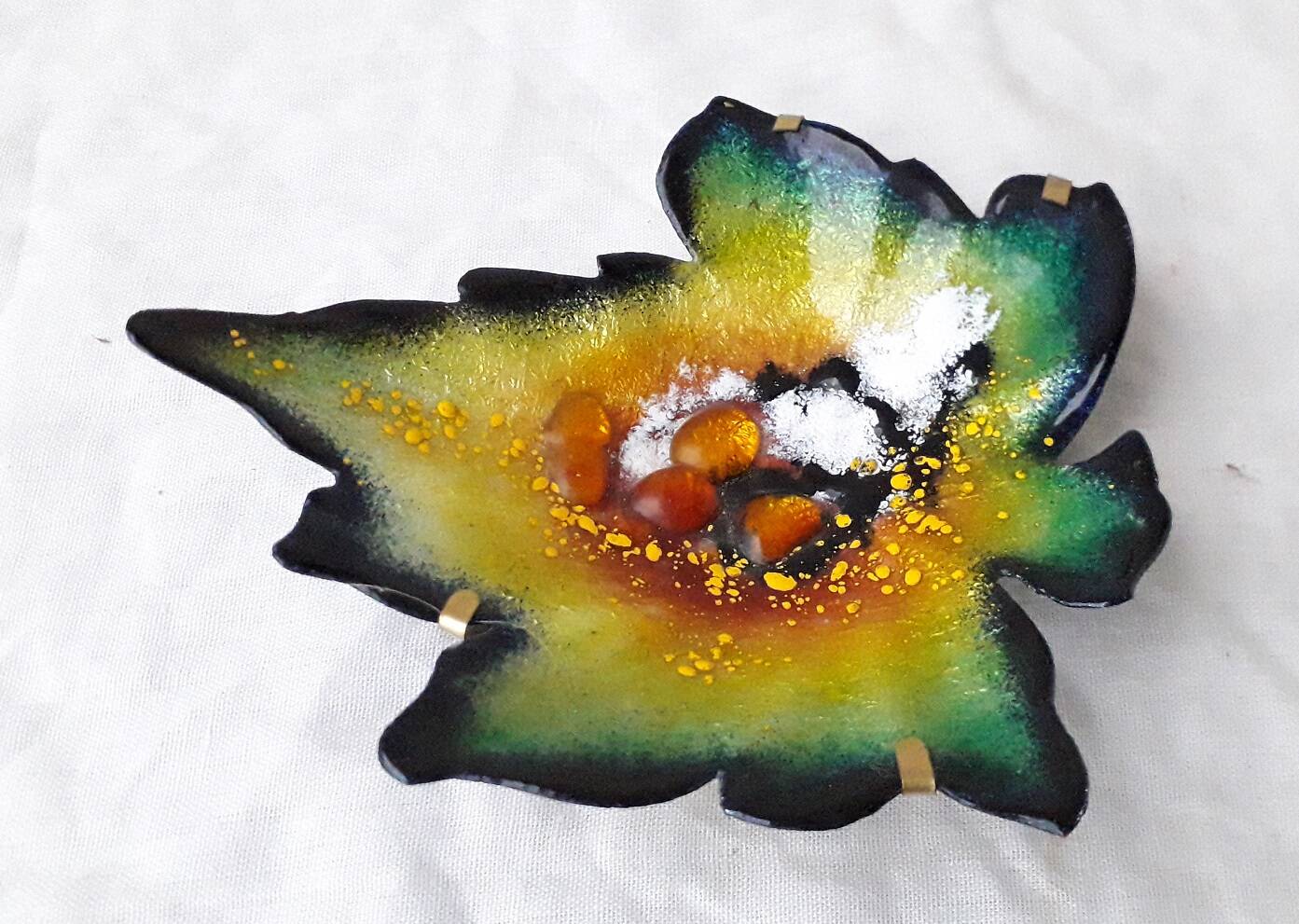 Limoges enamel trinket dish