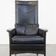 Fauteuil design en cuir noir de Giorgetti