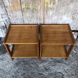 Pair of Vintage Wood Bedside Table #A320