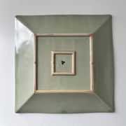 Large celadon square plate
