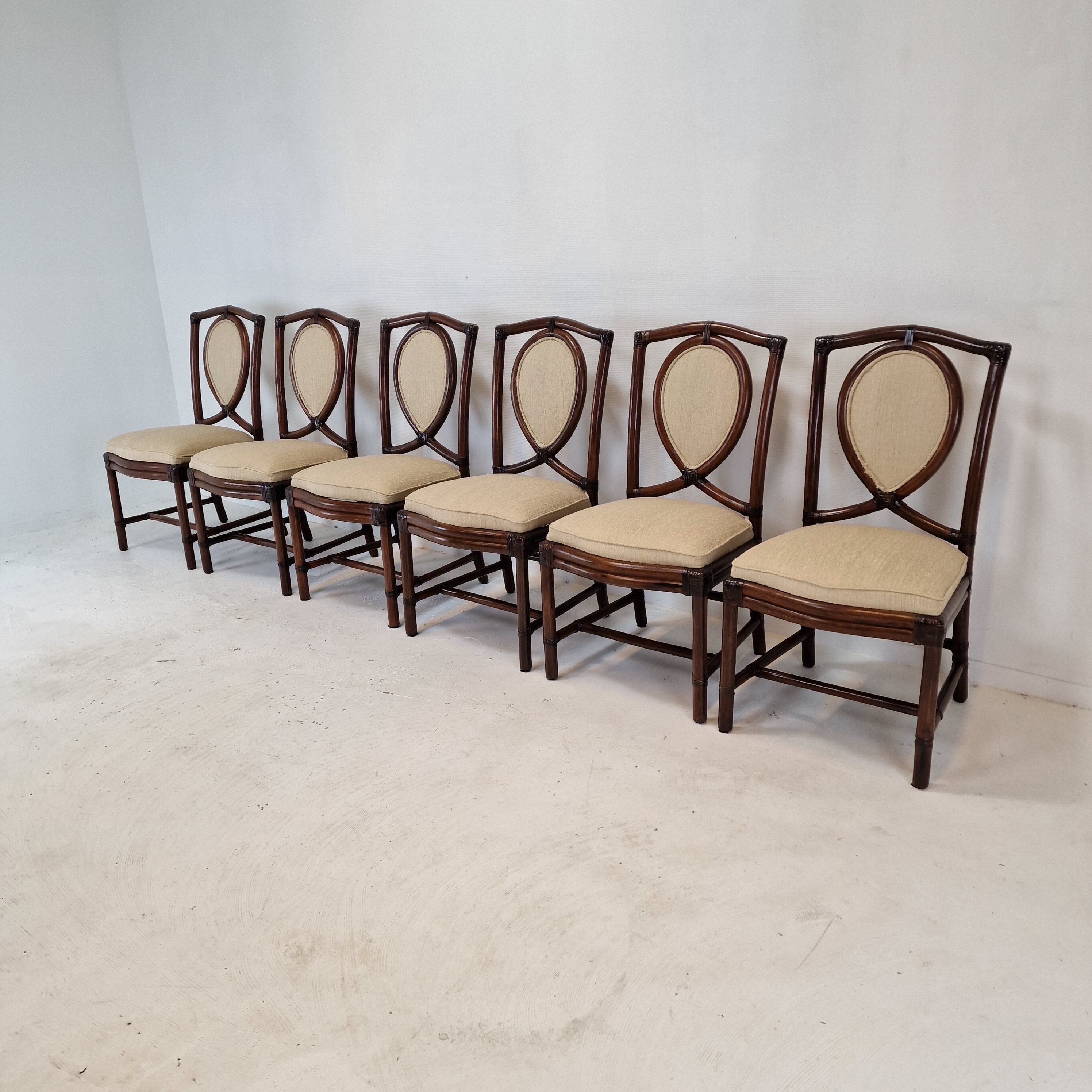 Set of 6 Bamboo Dining Chairs from Gasparucci Italo, 1970s