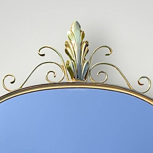Antique wall mirror in gold metal – Free form –