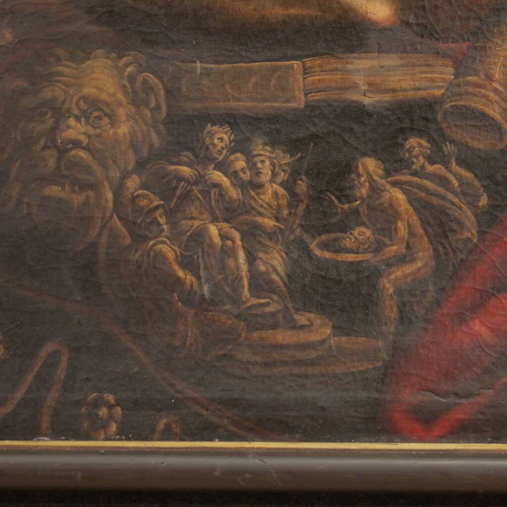 Rare Italian painting portrait of Julius Caesar from the 17th century