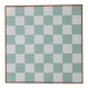 Beige and white Chessboard Wall Mural in wood frame – Italian 1980s abstract art