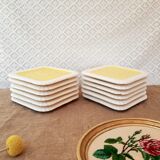 Longwy France Yellow Dessert Service