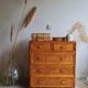 Vintage rattan dresser