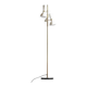 Lampadaire en laiton de style italien du milieu du siècle avec base et abat-jour en forme de cône - MCM fait à la main
