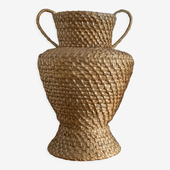 Vase rotin avec anses