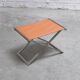 Tabouret pliant en cuir cognac et acier par Michael Christensen, années 1960.