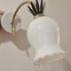 Duo of opaline brass wall lamps black or white finish of your choice