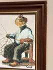 Original Swedish Oil on Canvas “Basket Weaving” Signed & Framed 27 × 33cm