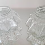 Set of 2 Tulip glass lampshades vintage chandelier wall light