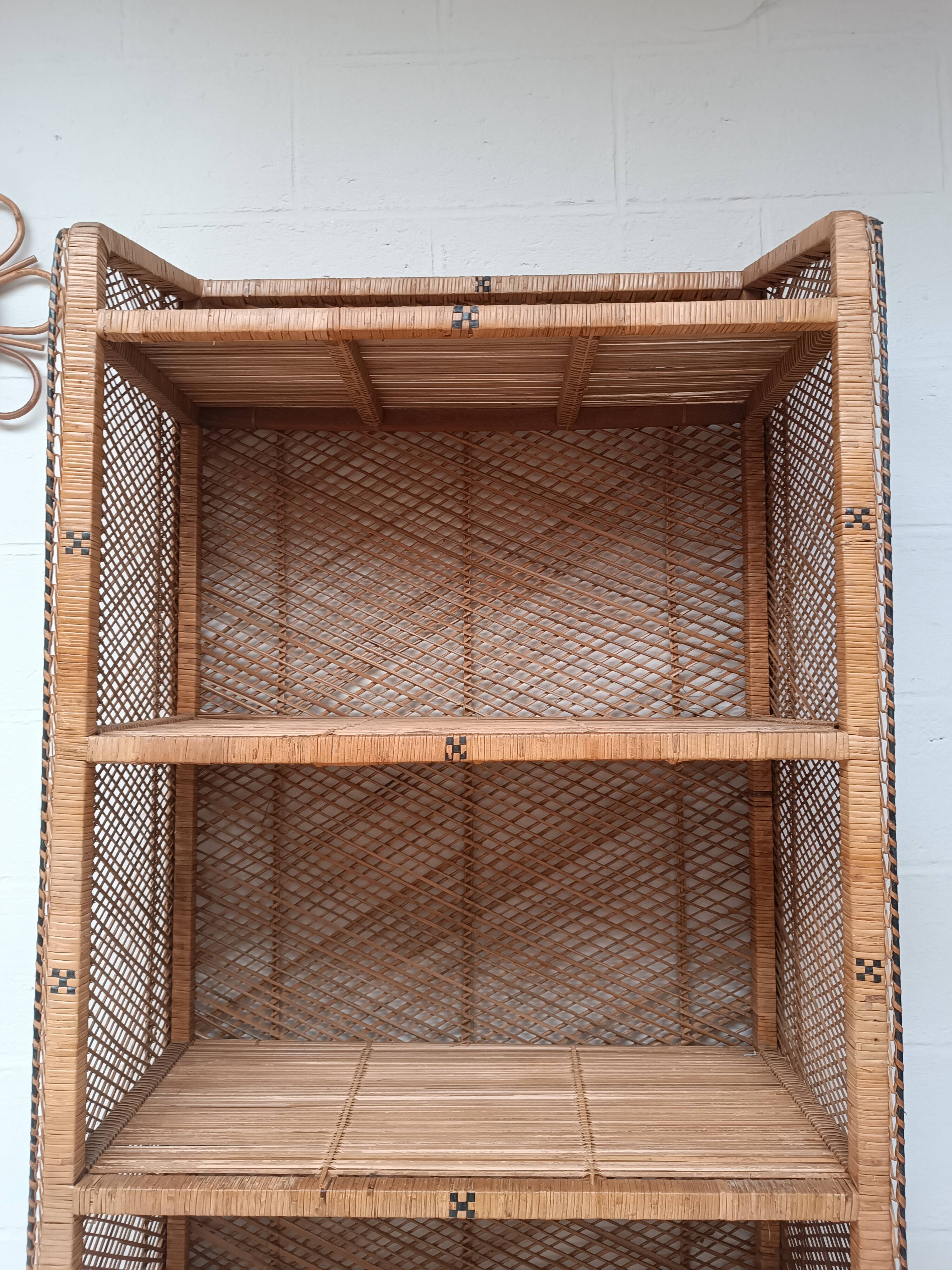 Vintage rattan shelf