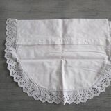 Antique embroidered crescent-shaped cradle pillowcase