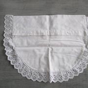 Antique embroidered crescent-shaped cradle pillowcase