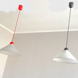 Ceiling lamps in opal glass Italian 1970s