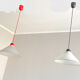 Ceiling lamps in opal glass Italian 1970s