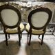 pretty pair of Louis XVI style chairs, in carved and gilded wood