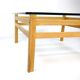 Table basse en chêne et verre, années 70
