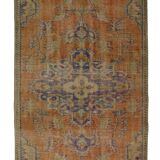 One-of-a-kind turkish handwoven vintage rug - rustic vintage charm 290x 140
