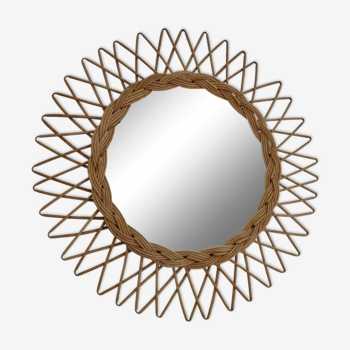 Rattan sun mirror from the 50s and 60s