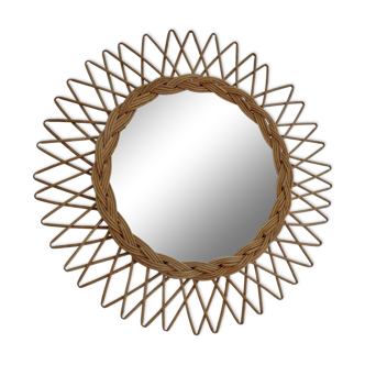 Rattan sun mirror from the 50s and 60s