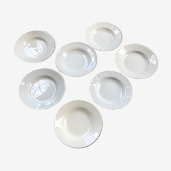 Set de 7 assiettes creuses céramique Digoin